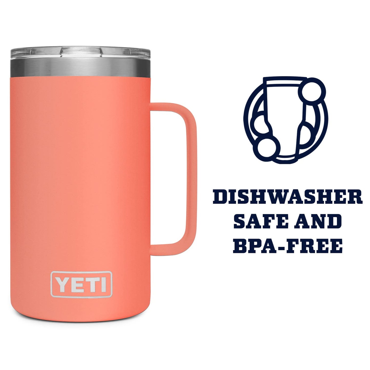 YETI Rambler 24 oz Mug, Vacuum Insulated, Stainless Steel with MagSlider Lid