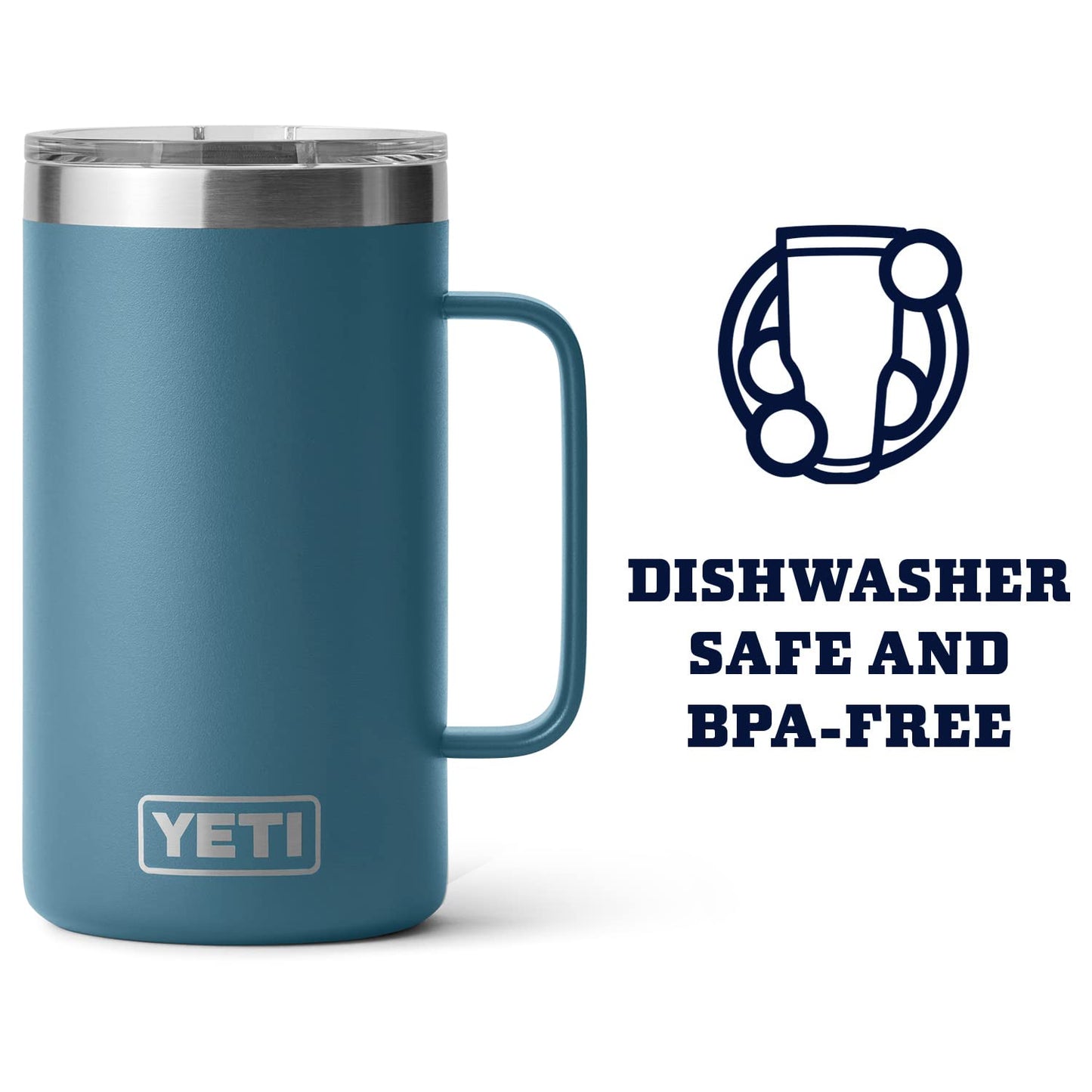 YETI Rambler 24 oz Mug, Vacuum Insulated, Stainless Steel with MagSlider Lid