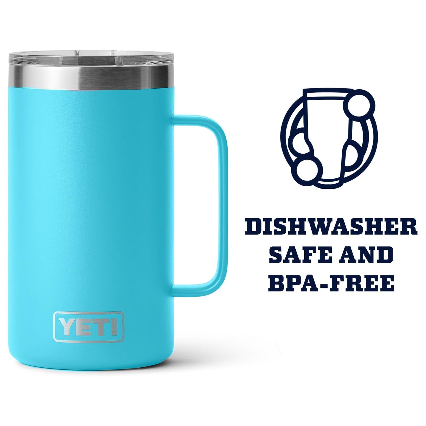 YETI Rambler 24 oz Mug, Vacuum Insulated, Stainless Steel with MagSlider Lid