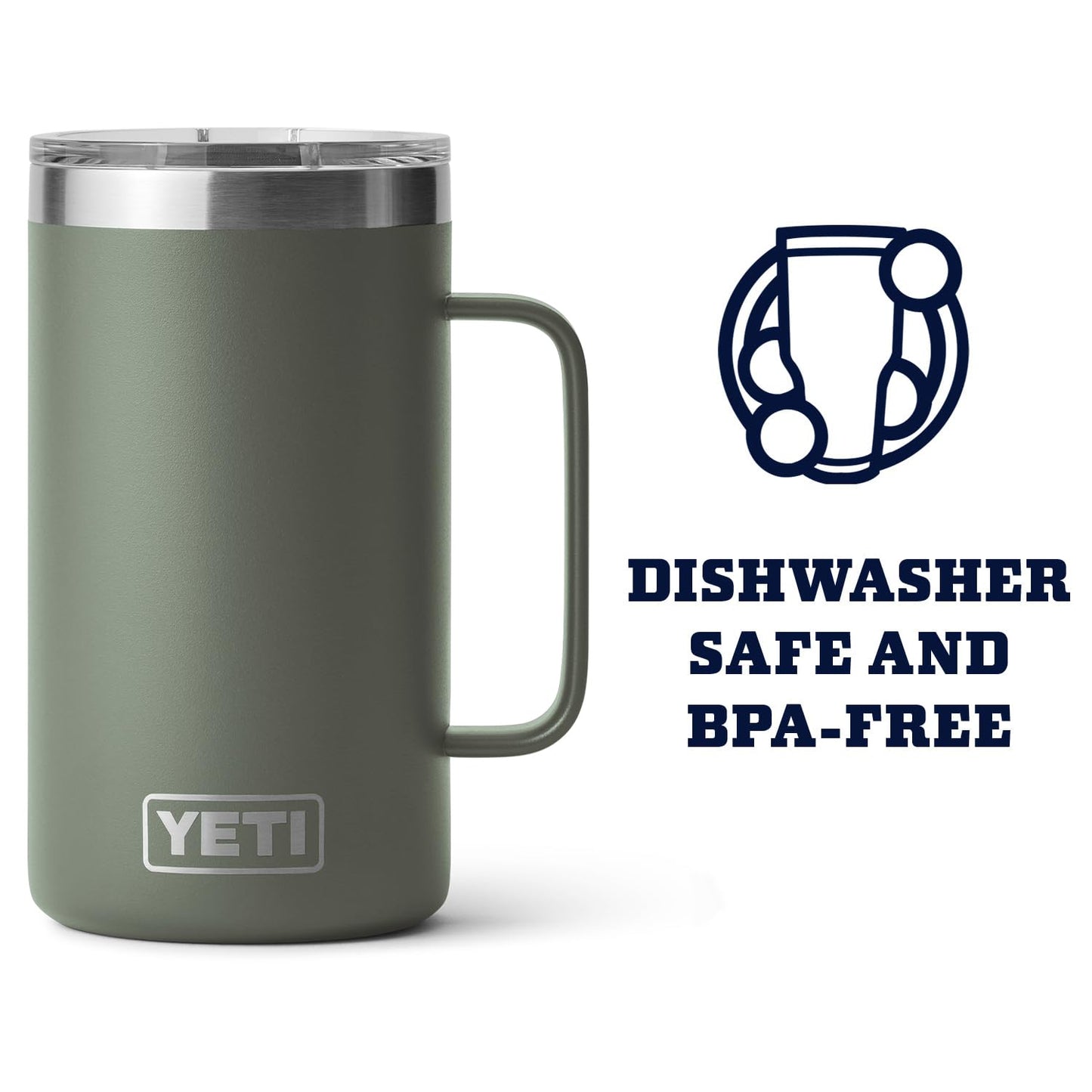 YETI Rambler 24 oz Mug, Vacuum Insulated, Stainless Steel with MagSlider Lid