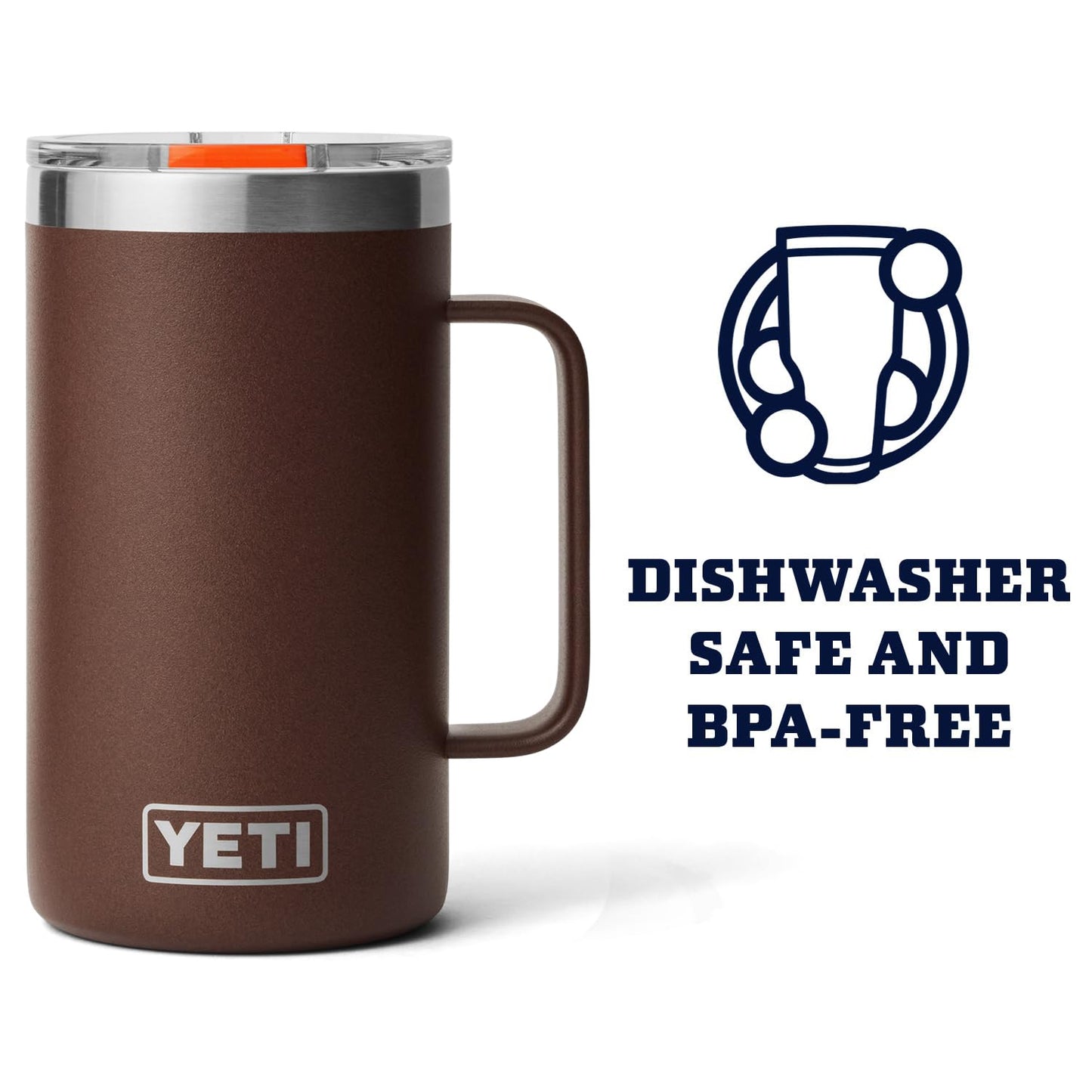 YETI Rambler 24 oz Mug, Vacuum Insulated, Stainless Steel with MagSlider Lid