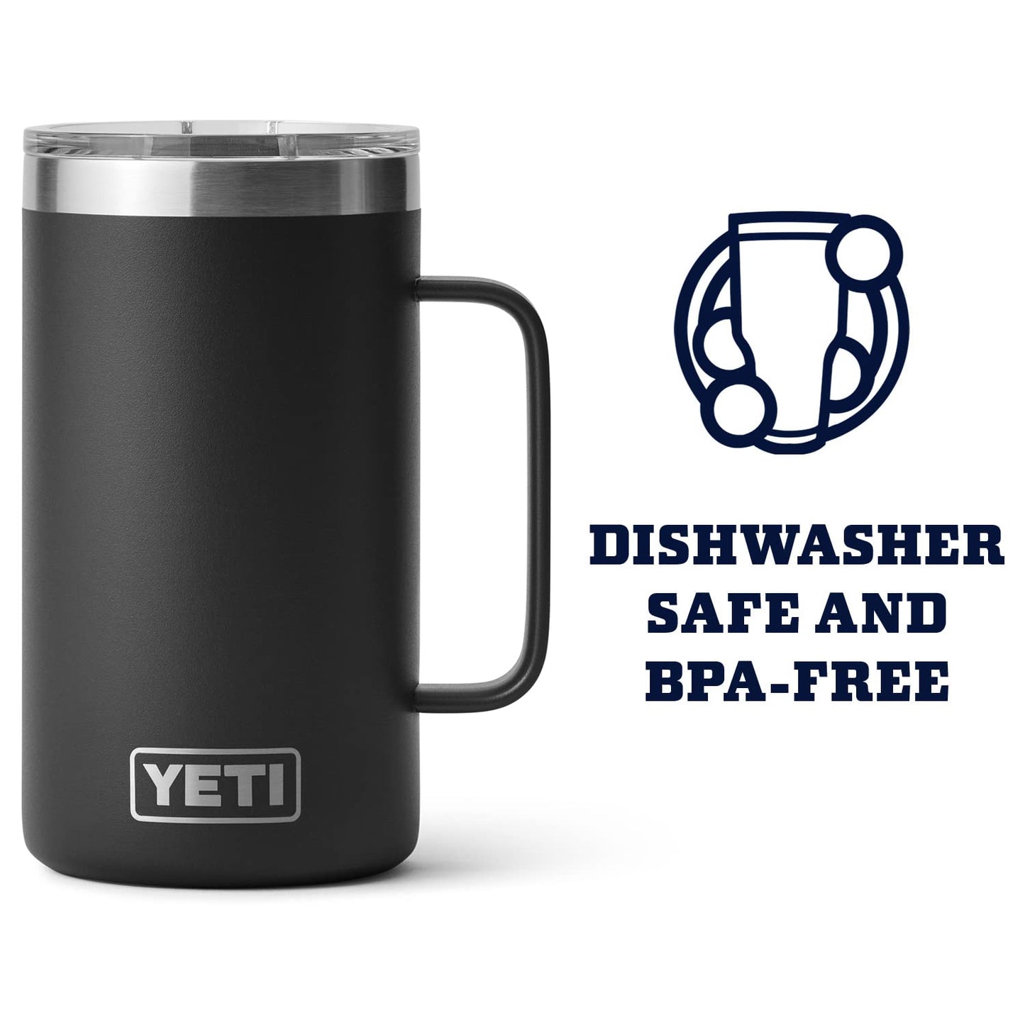 YETI Rambler 24 oz Mug, Vacuum Insulated, Stainless Steel with MagSlider Lid