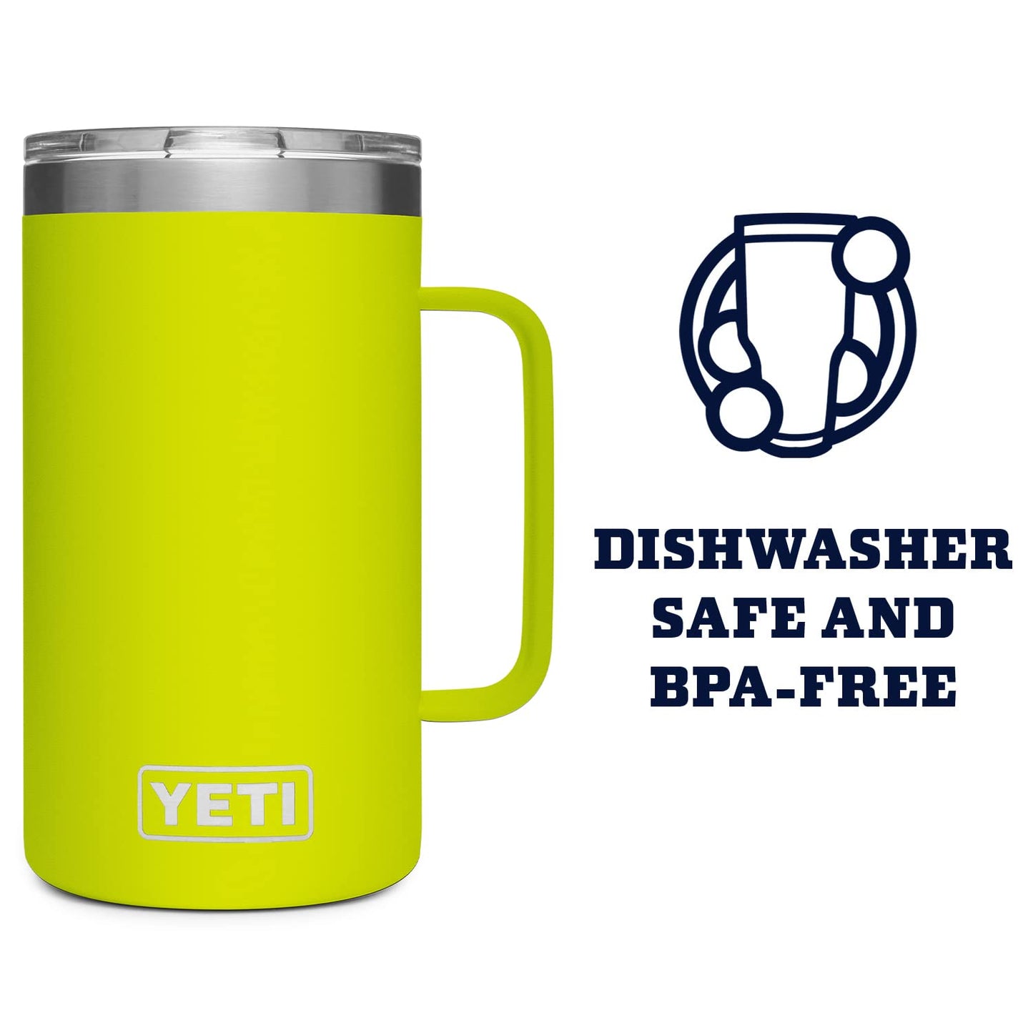 YETI Rambler 24 oz Mug, Vacuum Insulated, Stainless Steel with MagSlider Lid