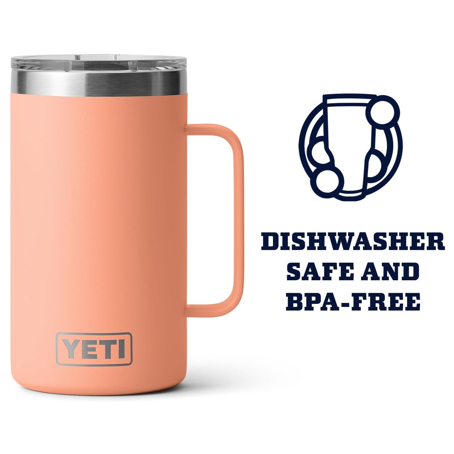 YETI Rambler 24 oz Mug, Vacuum Insulated, Stainless Steel with MagSlider Lid