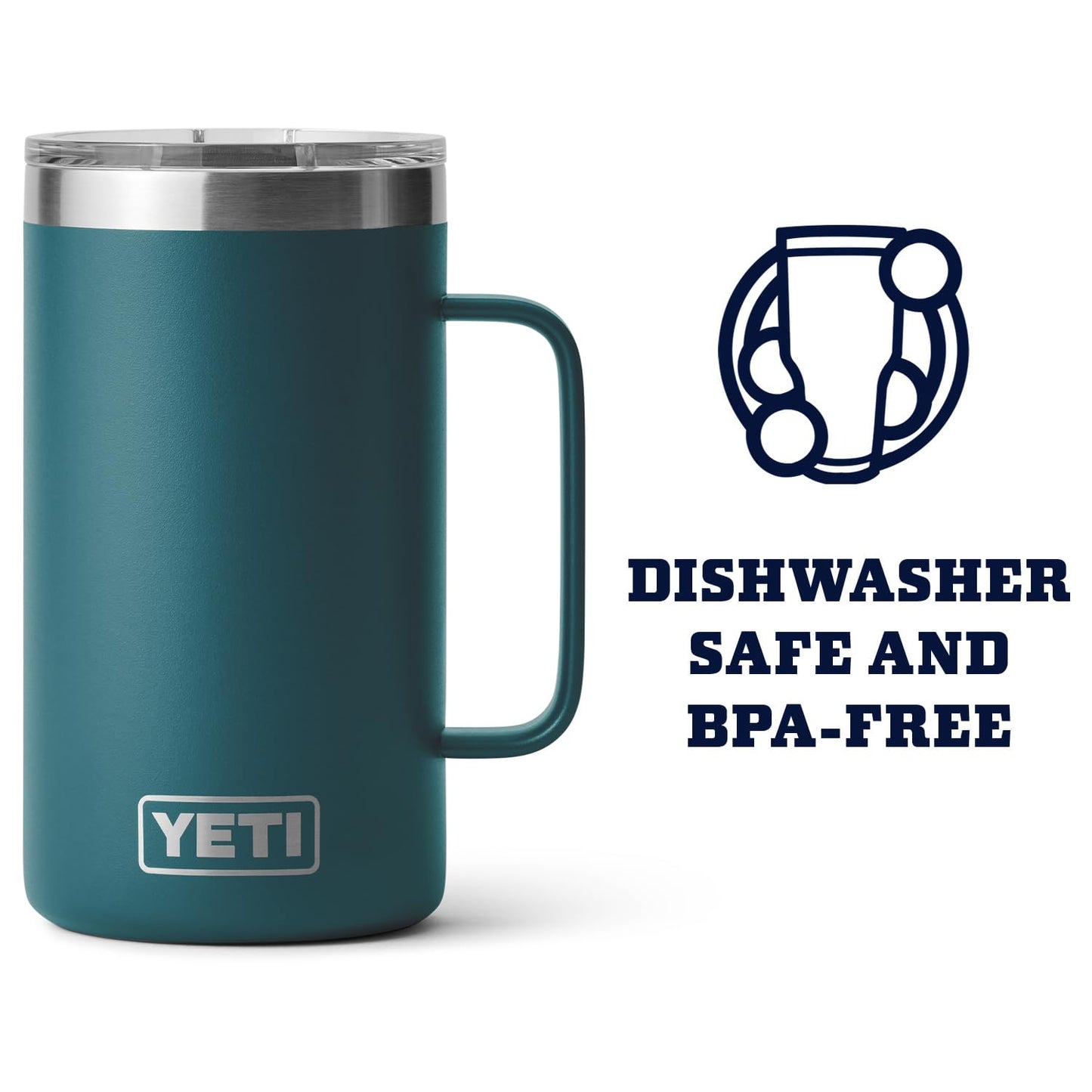 YETI Rambler 24 oz Mug, Vacuum Insulated, Stainless Steel with MagSlider Lid