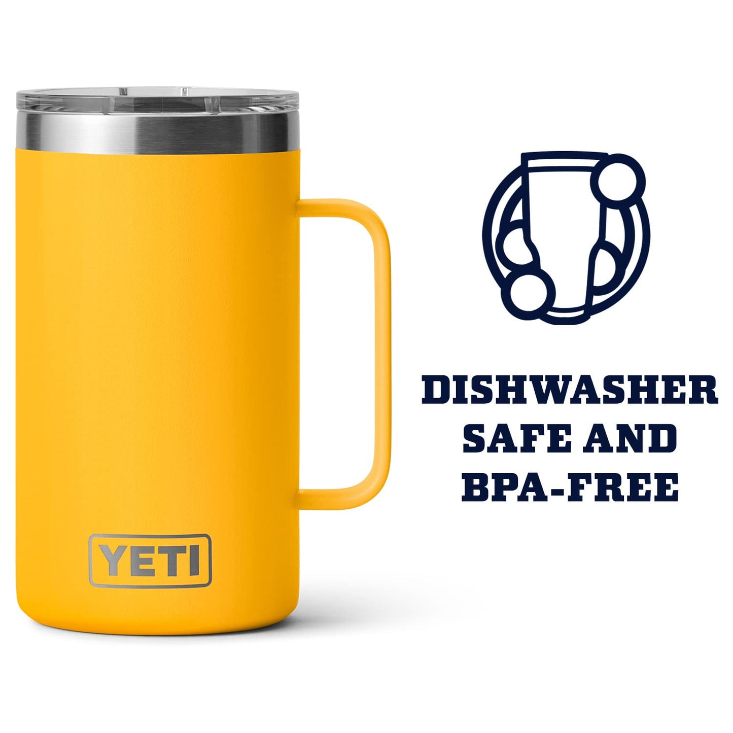 YETI Rambler 24 oz Mug, Vacuum Insulated, Stainless Steel with MagSlider Lid