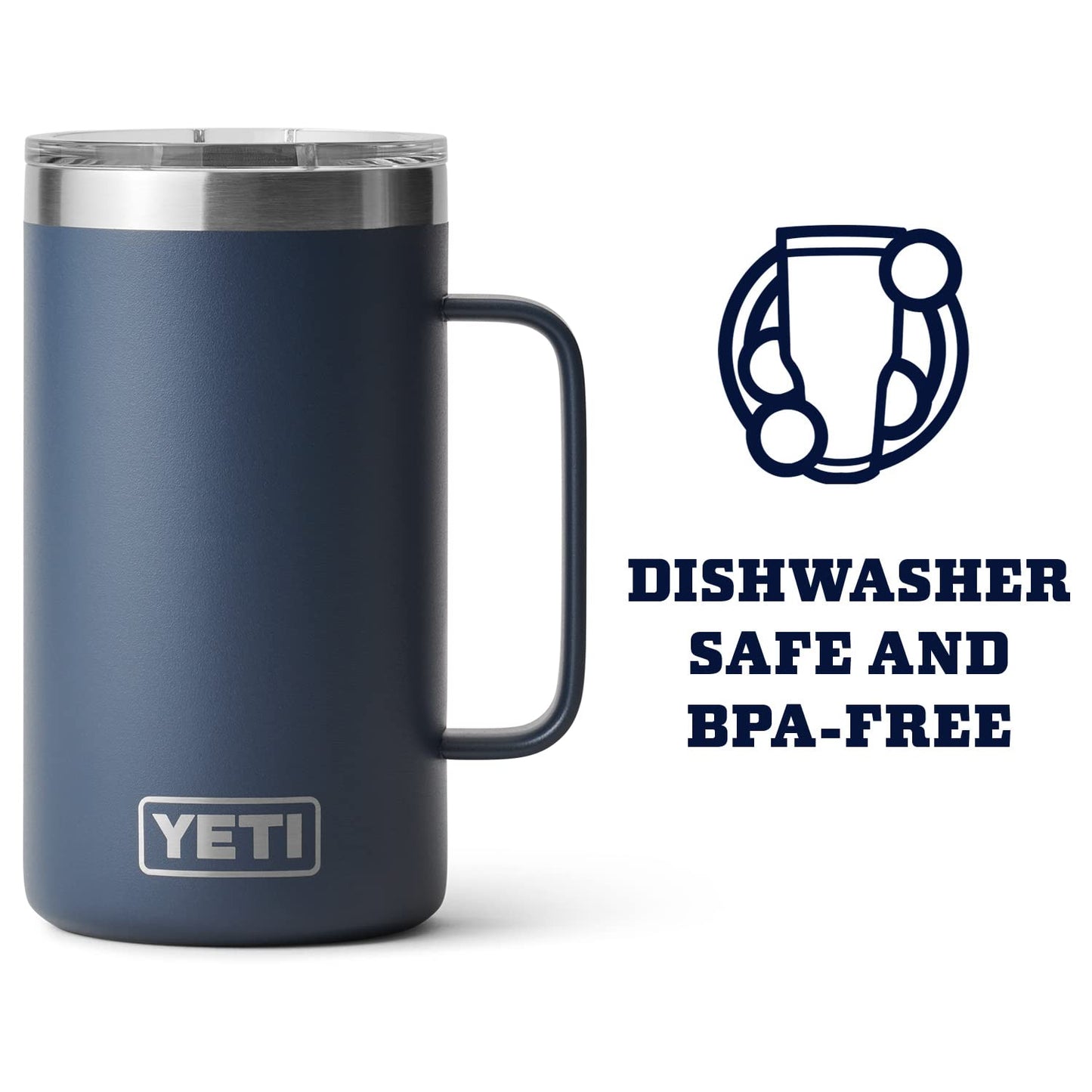 YETI Rambler 24 oz Mug, Vacuum Insulated, Stainless Steel with MagSlider Lid