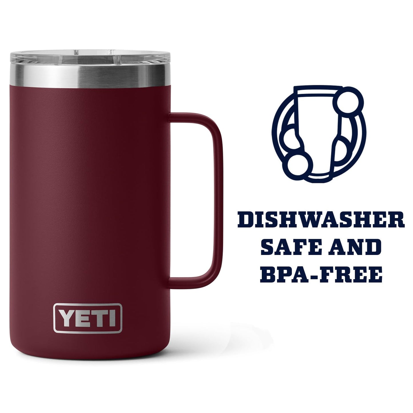 YETI Rambler 24 oz Mug, Vacuum Insulated, Stainless Steel with MagSlider Lid