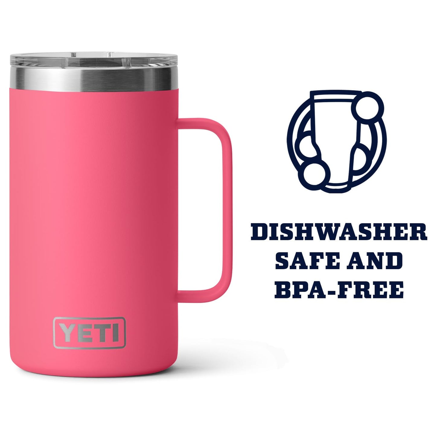 YETI Rambler 24 oz Mug, Vacuum Insulated, Stainless Steel with MagSlider Lid