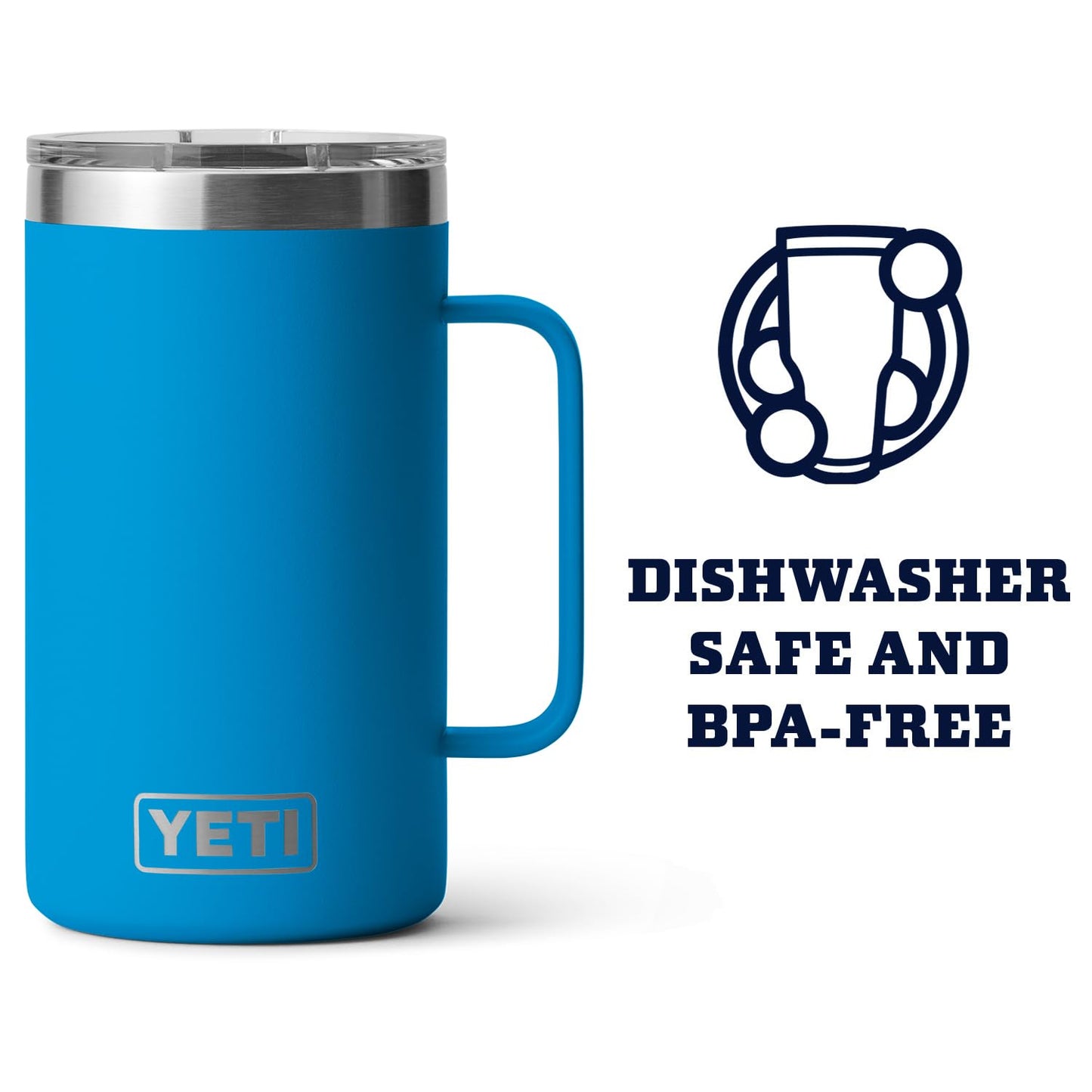 YETI Rambler 24 oz Mug, Vacuum Insulated, Stainless Steel with MagSlider Lid