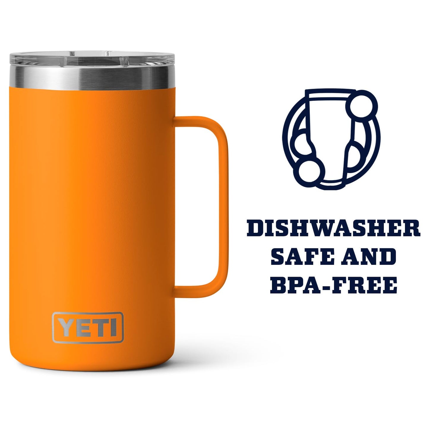 YETI Rambler 24 oz Mug, Vacuum Insulated, Stainless Steel with MagSlider Lid